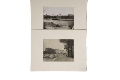 PARIS. 2 photos des bords de Seine. Circa 1910. Tirage argen…