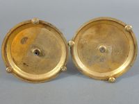 Paire de bougeoirs en bronze doré à décor de tresses, fleurs… (photo 4)