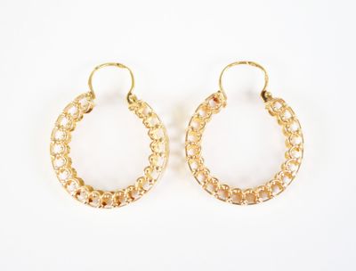 gold plated hoop earrings with filigree design