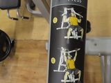 a close up of a gym equipment on a wooden floor
