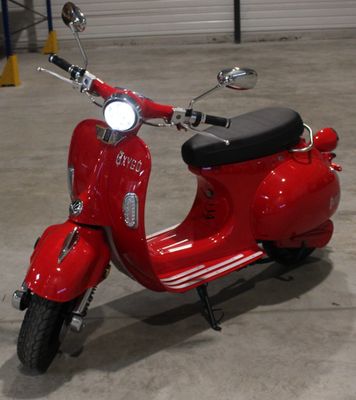 un scooter rouge garé dans un garage