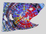 a colorful picture of a fish that is in the shape of a fish