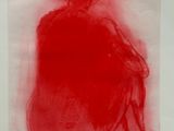 une image représentant un tableau rouge dans lequel figure une personne assise sur une chaise