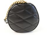 chanel black quilted leather round bag with gold chain strap