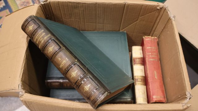 Lot de 2 cartons de livres dont dictionnaire des mots, Memoria ad...