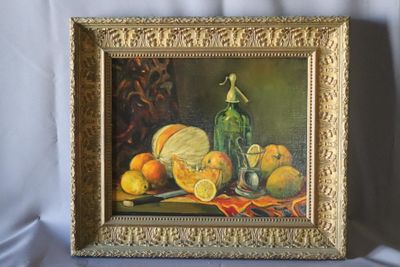 Max TOUTAIN (1935-2006) "Nature morte au siphon"