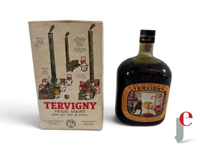 a bottle of liquor that is next to a box