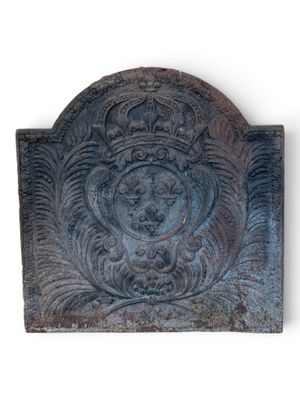 Plaque de cheminée en fonte à décor fleurdelysée Dim :