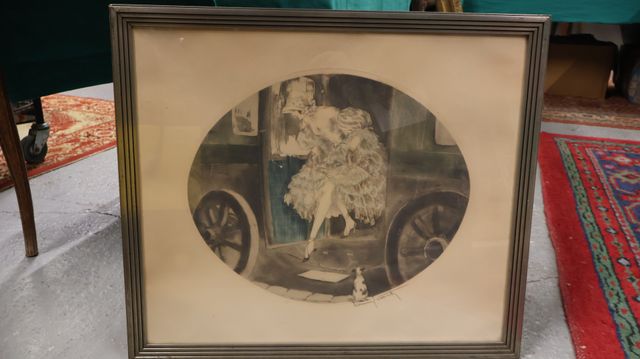 ICART Louis (1888-1950), Gravure ovale, aquatinte sur papier, sig...