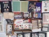 many different types of stamps on display in this room