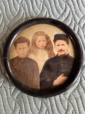 a picture of a couple of people that are on a table