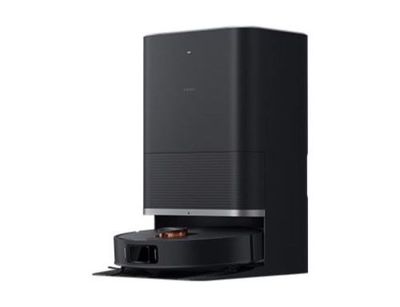 un gros plan d'une enceinte noire sur fond blanc