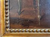 an image of a painting of a man with a hat and a cane by a window