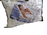 a pillow that is wrapped in plastic on a white background