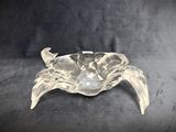 an image of a clear glass bowl on a black background