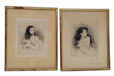 deux dessins en noir et blanc représentant une femme et un homme