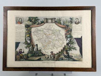 une carte ancienne de l'État de Pennsylvanie dans un cadre en bois