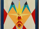 une image représentant un tableau où un visage est composé de formes géométriques