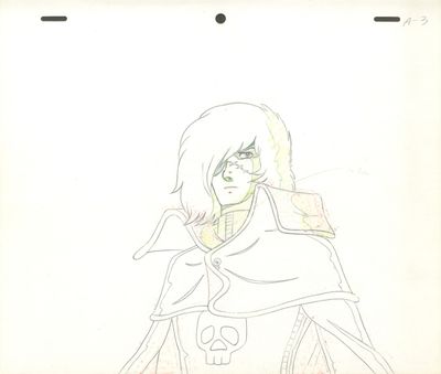 drawing of a man with a sword in his hand in front of a white background
