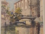 a picture of a painting of a boat on the water