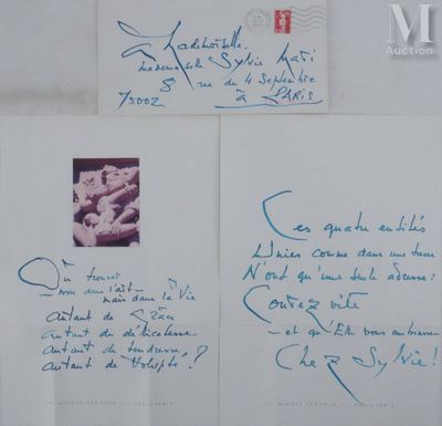 MATHIEU Georges (1921-2012) Lettre manuscrite, 1990