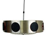 an image of a modern hanging light fixture made of metal