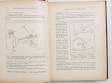 an open book with a drawing of a sewing machine on it