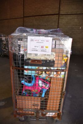 a cart that has a bunch of items in it