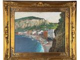 une image représentant un tableau représentant une vue d'une ville au bord de l'eau
