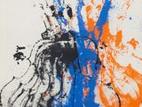 une image représentant un tableau représentant un vase recouvert d'éclaboussures de peinture
