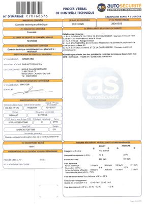 un document sur lequel figure la photo d'une voiture
