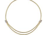 a gold and diamond necklace, by person