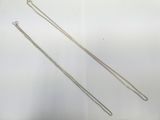 two long silver chains on a white background