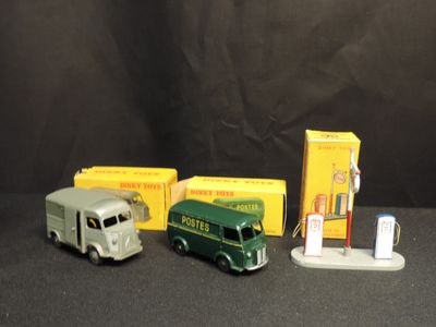 three toy cars that are sitting next to each other