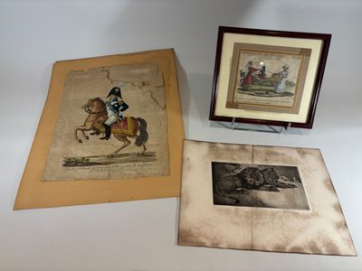 two framed pictures of a man on a horse and a picture of a man on a horse