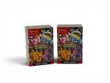 two packs of pokemon trading cards are shown in front of a white background