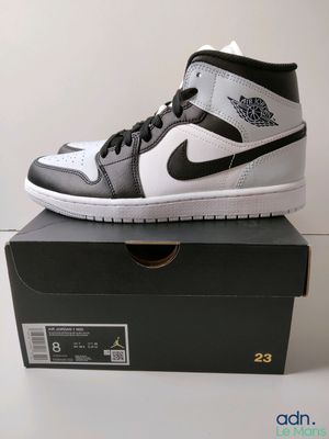 nike air jordan 1 mid white black grey