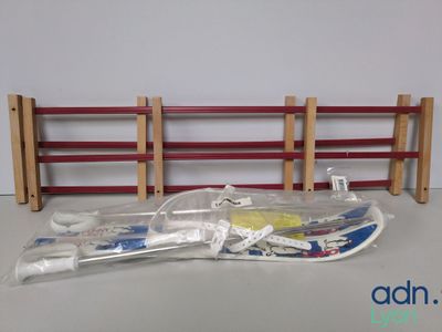 a plastic bag with toothbrushes and toothpaste in it