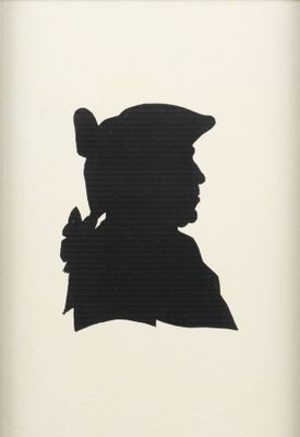 silhouette of a man wearing a hat and holding a cigarette in his right hand