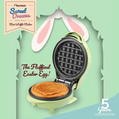 2.38 Bestron Mini-Gaufrier, gaufrier au design unique en for…