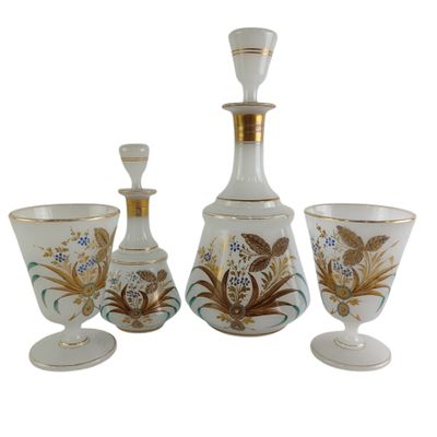 an image of a group of glass vases sitting next to each other