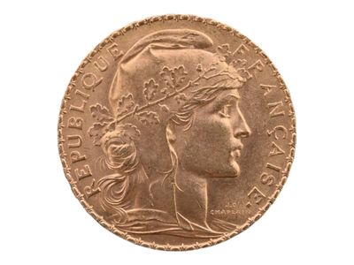 Pièce de 20 francs or au coq, 1913. Petites usures. - Photo 1