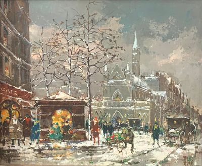 Aldo PAOLUCCI (1941-2002) "Paris, 1900". Huile sur toile - 73459645