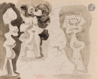 drawing of a group of people standing next to each other