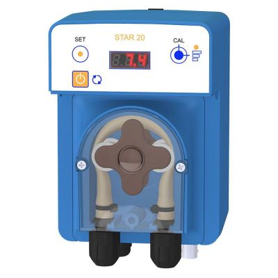 a blue machine with a digital display on the front of it