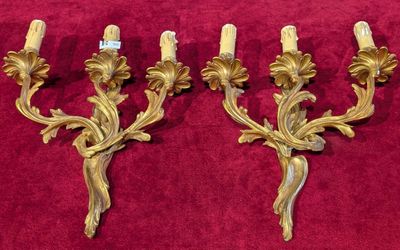 Paire d'appliques en bronze - Style Louis XV rocaille