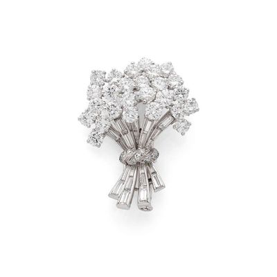 a diamond bouquet broochle, by van cleef
