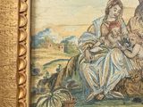 a painting of a woman and child sitting under a tree