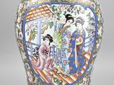 an image of a vase with a woman and a child on it