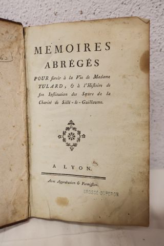 LIGER : Mémoires abrégés pour server à la vie de Madame TULARD et...